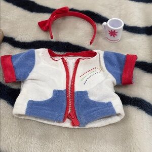 American Girl Mini White Plastic Coffee  set and Clothing